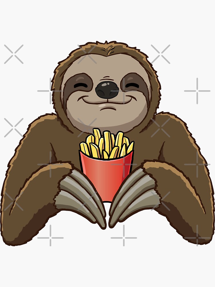 "Sloth French Fries" Sticker by jonmlam | Redbubble