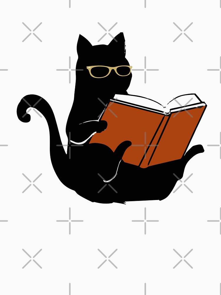 Cat Book Nerd Reader Funny Glasses Bookworm T T Shirt By