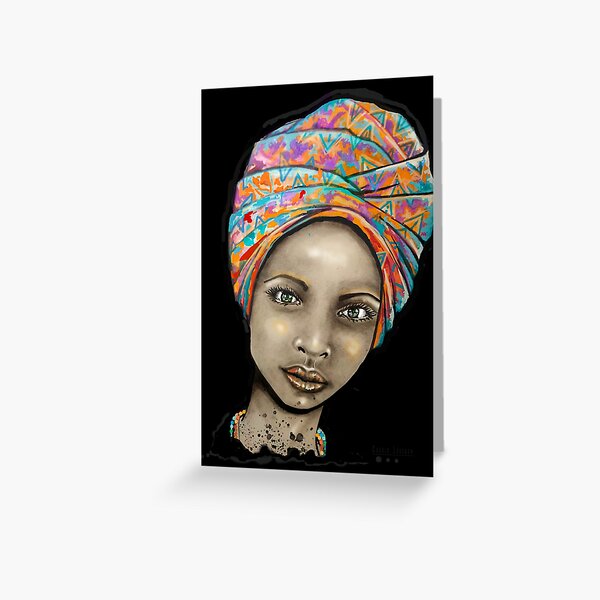 Item preview, Copie de portrait african woman with turban designed and sold by carole legeron.