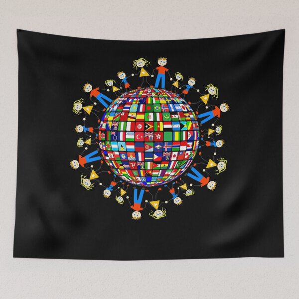Item preview, Flags of the World Family around the Globe designed and sold by leshiarivers.