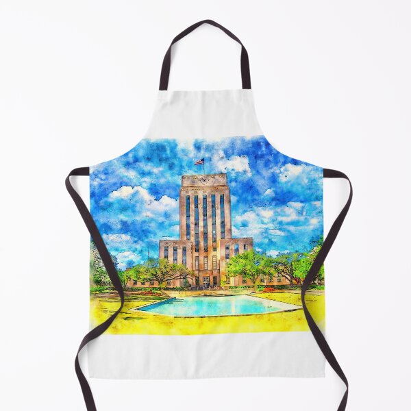 Item preview, Houston City Hall - pen and watercolor designed and sold by NickoPrints.
