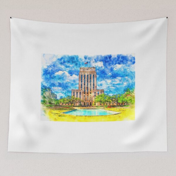 Item preview, Houston City Hall - pen and watercolor designed and sold by NickoPrints.