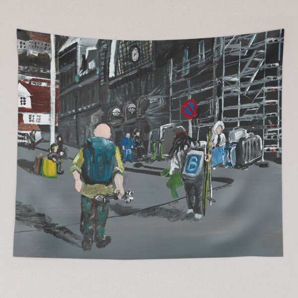 Item preview, Railway station, sun and skiing  designed and sold by Rina Arling.