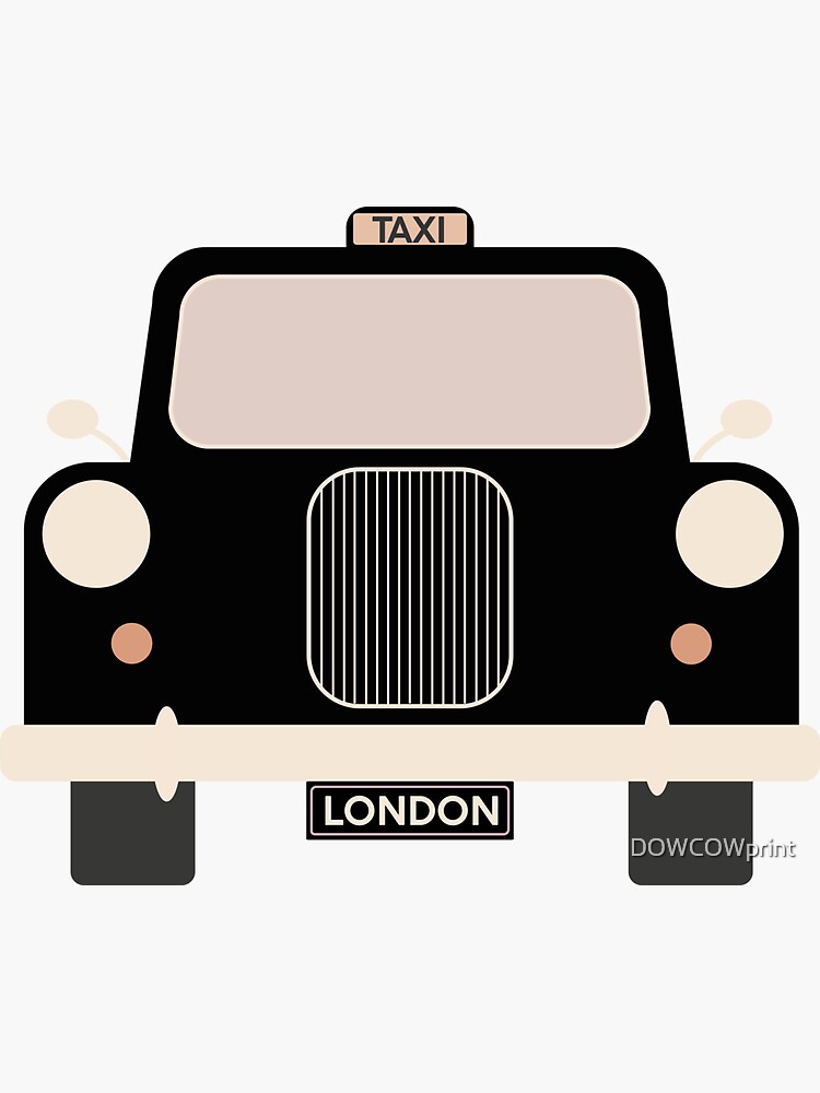 Discover Vintage London Black Cab Pink Sticker