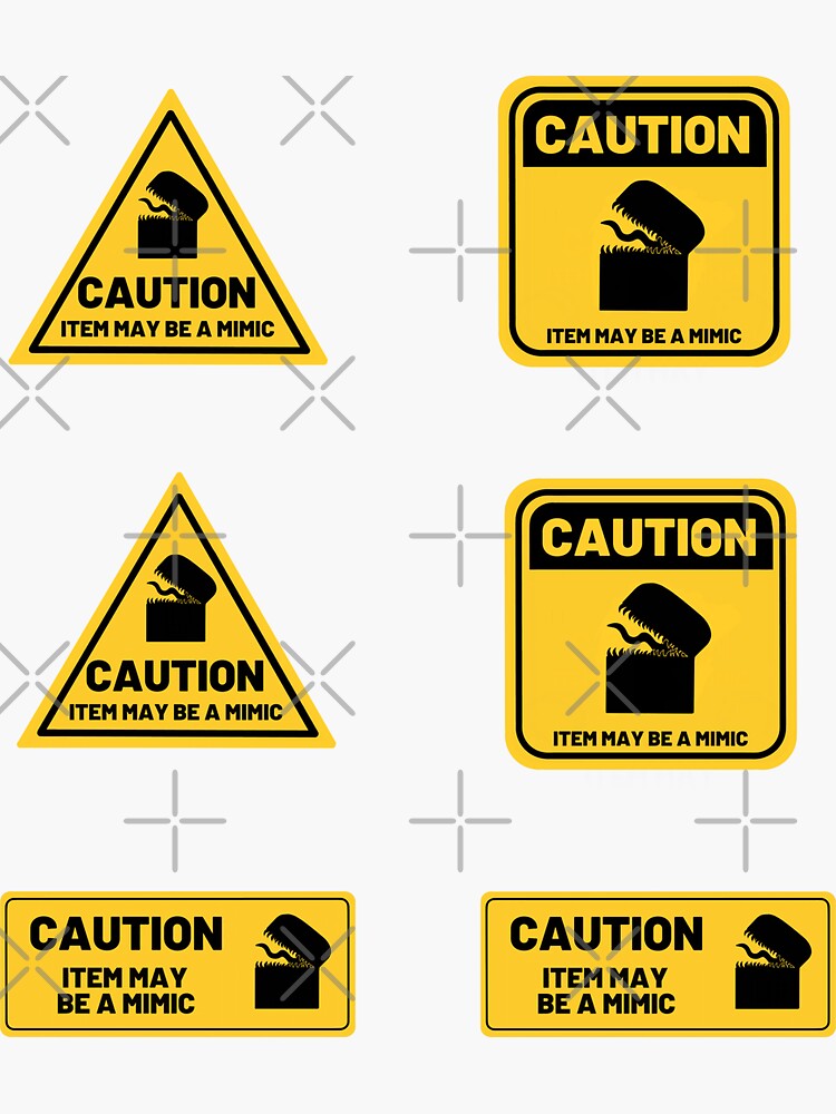 Thumbnail 3 of 3, Sticker, Mimic Caution designed and sold by CritHappensDice.
