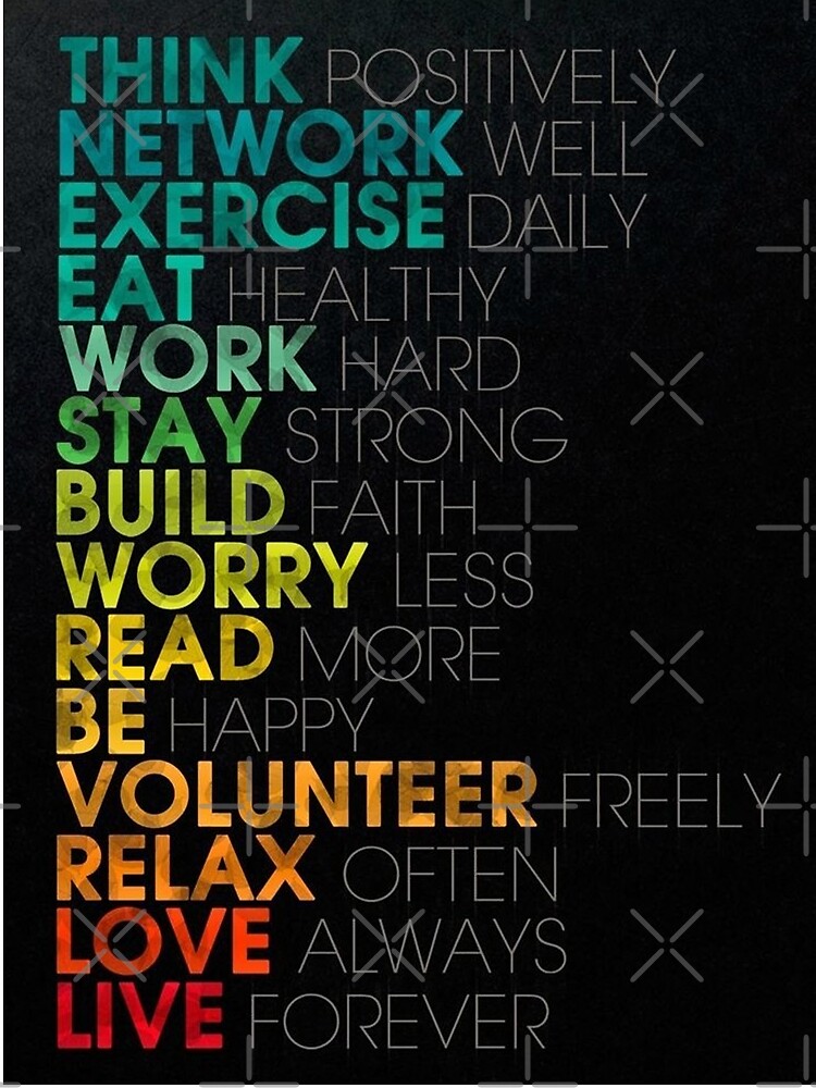 Discover Think positively, network well, exercise daily Poster