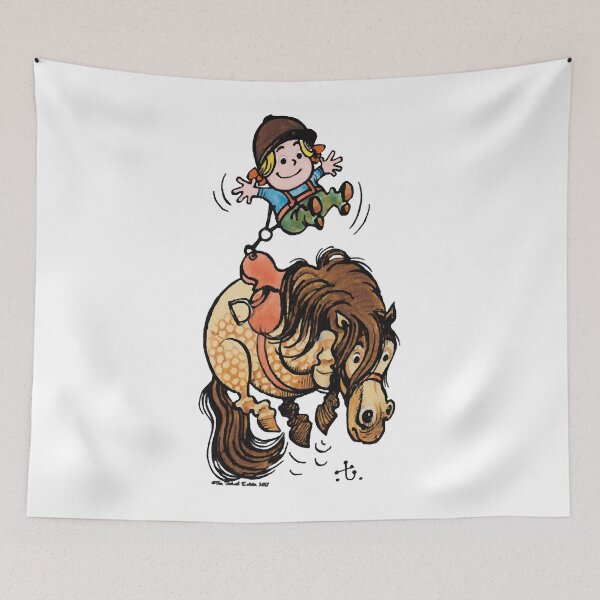 Item preview, Thelwell Funny Illustration Bucking Horse designed and sold by JasonCacanisus.