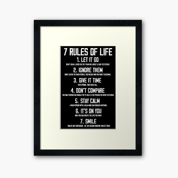Item preview, 7 Rules of Life motivational quotes design, Home decor, office decor poster  designed and sold by HustleArtShop.