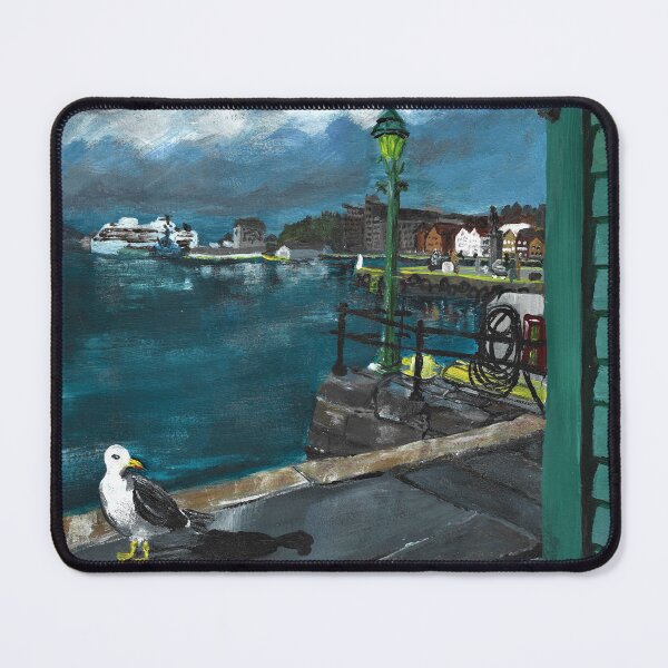Item preview, Bergen Harbour aka Vågen with seagull designed and sold by Rina Arling.