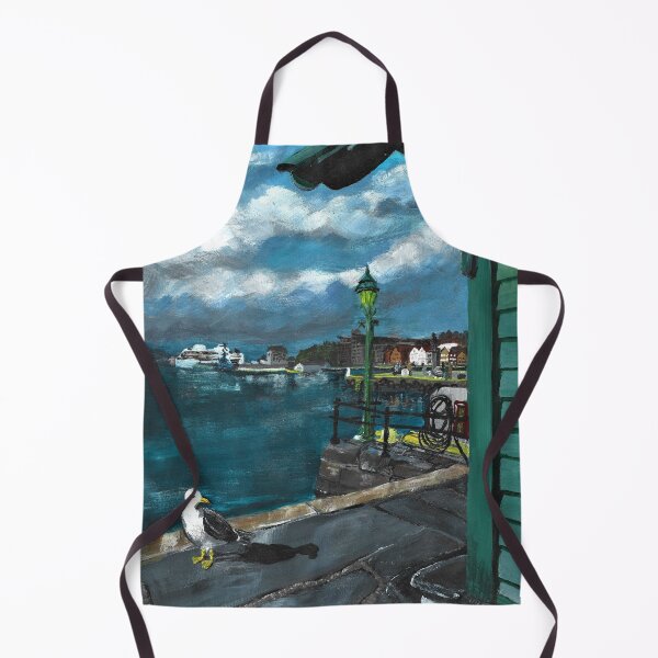 Item preview, Bergen Harbour aka Vågen with seagull designed and sold by Rina Arling.