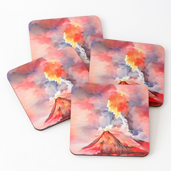 Item preview, Erupting Volcano Watercolour designed and sold by Arkneer.