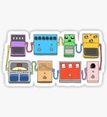 GUITAR PEDALS Recording Studio Engineer Guitarist Gear Foot Effect Pedals Music Illustration Mug Sticker T-Shirt Etc... Sticker