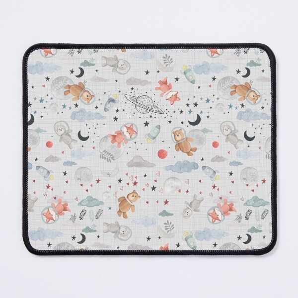 Aperçu de l'œuvre Animaux de l'espace - Gris clair texturé créée et vendue par MoshitoDesigns.