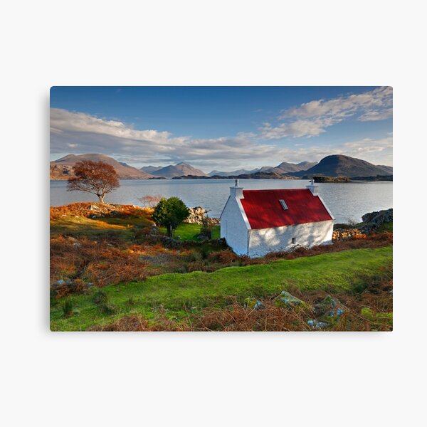 The famous Red Roof cottage at Upper Loch Torridon Scotland Canvas Print