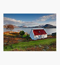 The famous Red Roof cottage at Upper Loch Torridon Scotland Photographic Print