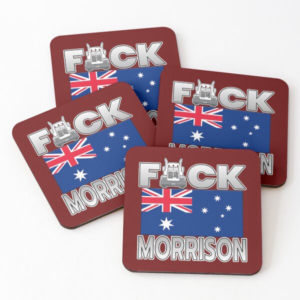 Item preview, FREEDOM CONVOY AUSTRALIA - FREEDOM RALLY AUSTRALIA FLAG HEARTS DESIGN WHITE LETTERS F-CK MORRISON designed and sold by Jeanetteandsons.