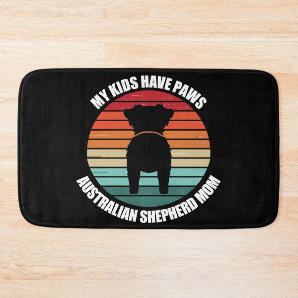 Artikelvorschau, Retro Sonnenuntergang Meine Kinder haben Pfoten Australian Shepherd Mom entworfen und verkauft von PeachesMommy.