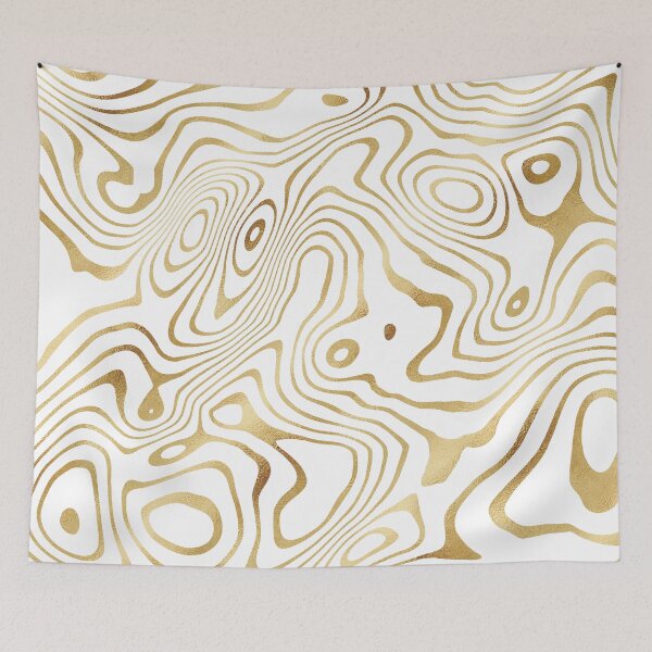 Item preview, Modern White Gold liquid swirl Abstract Design designed and sold by InovArtS.