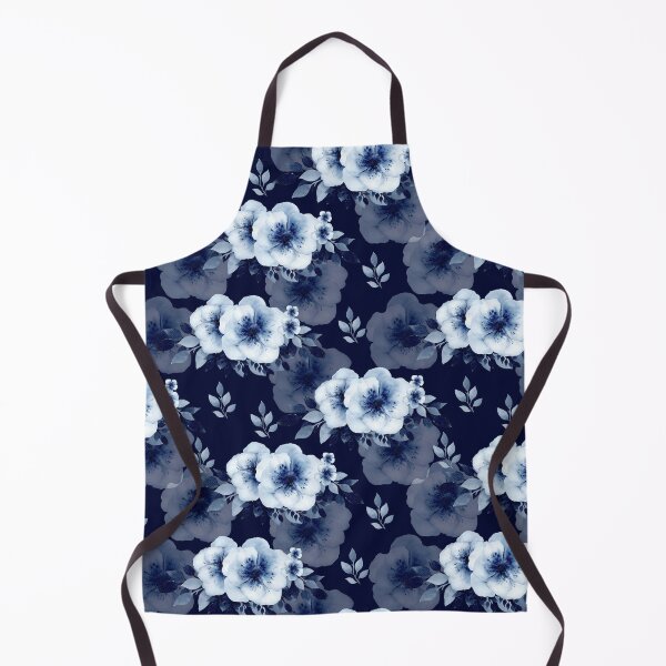 Item preview, Dusty blue flowers, watercolor, indigo blue flowers, seamless pattern. designed and sold by AnaGuziiArt.