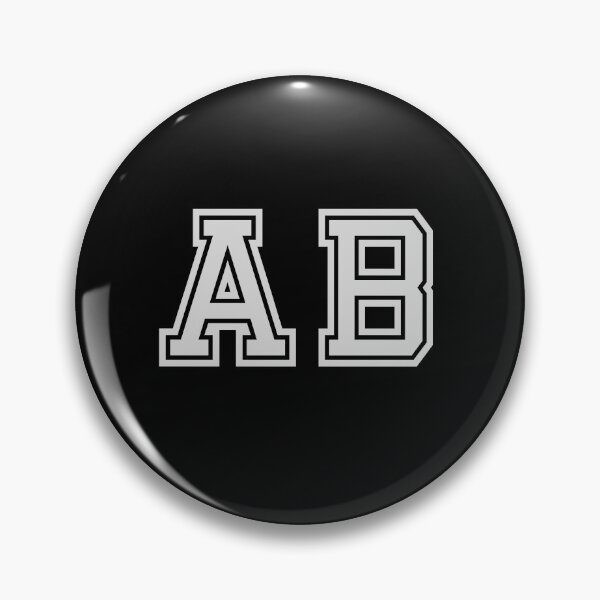Item preview, A.B. Varsity Initials | Varsity Letters | Black And White | Personalised Gifts designed and sold by Avo And Sriracha.