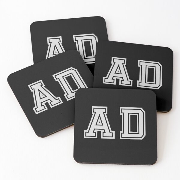 Item preview, A.D. Varsity Initials | Varsity Letters | Black And White | Personalised Gifts designed and sold by Avo And Sriracha.