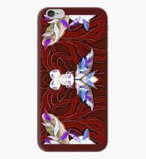 Cute alien insect - on dark red iPhone Case