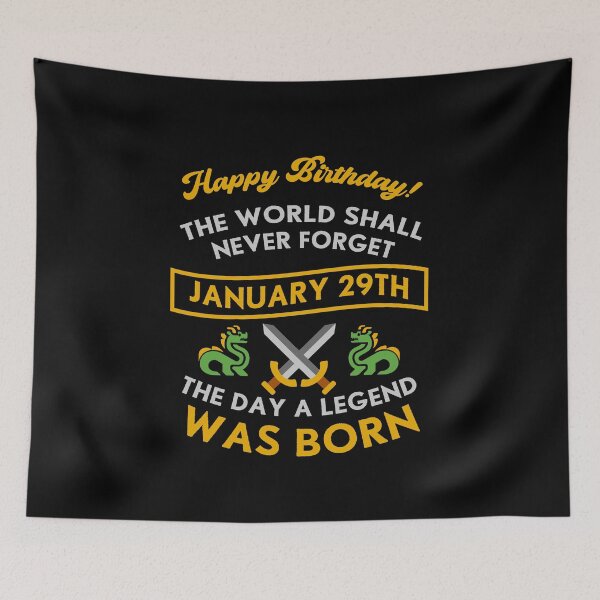 Item preview, January 29th The Day A Legend Was Born Dragons And Swords Design (Light) designed and sold by Graograman.