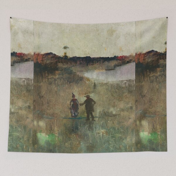 Item preview,  Landscape with two small figures -  Charles Conder designed and sold by Vintage Designs +.