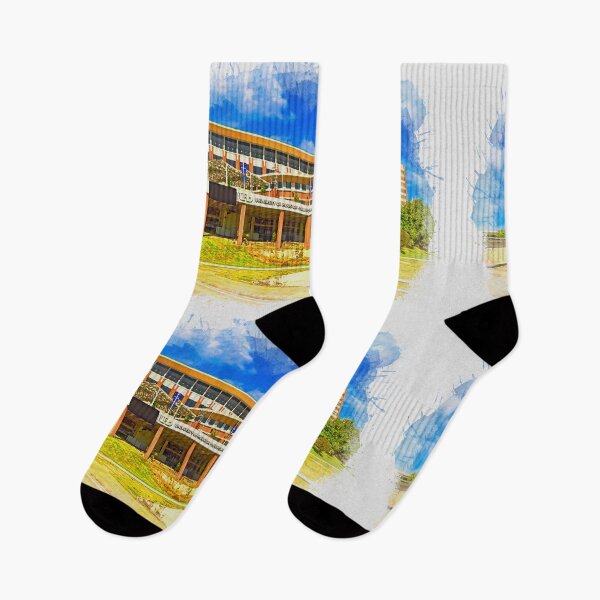 Item preview, The One Main Building of the University of Houston-Downtown - watercolor painting designed and sold by NickoPrints.