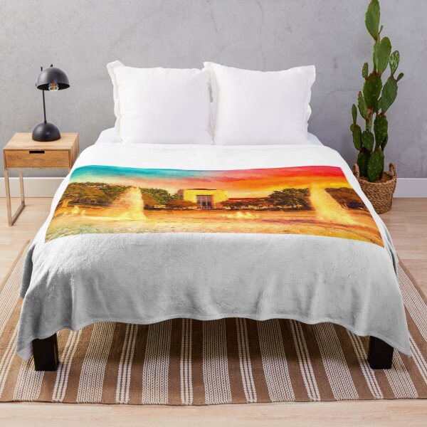 Item preview, The Ezekiel W. Cullen Building of the University of Houston at sunset - digital painting designed and sold by NickoPrints.