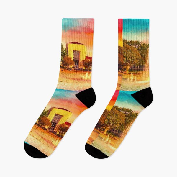 Item preview, The Ezekiel W. Cullen Building of the University of Houston at sunset - digital painting designed and sold by NickoPrints.