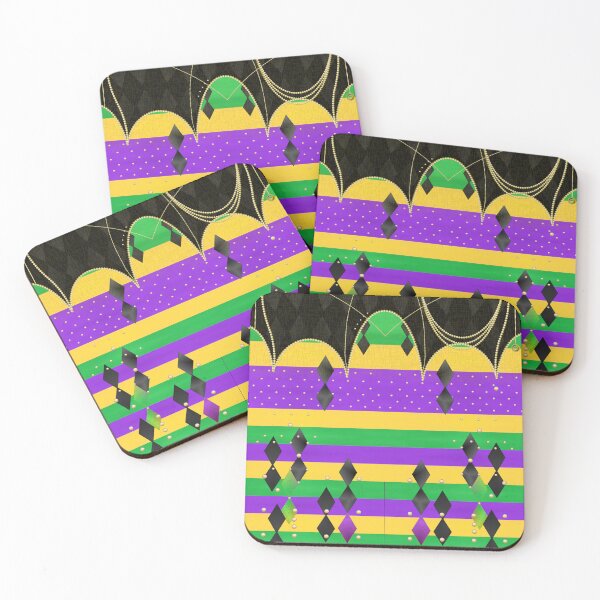 Item preview, Abstract Mardi Gras Striped Pearl Argyle Diamond Pattern in Mardi Gras Colors designed and sold by ArgyleImp.