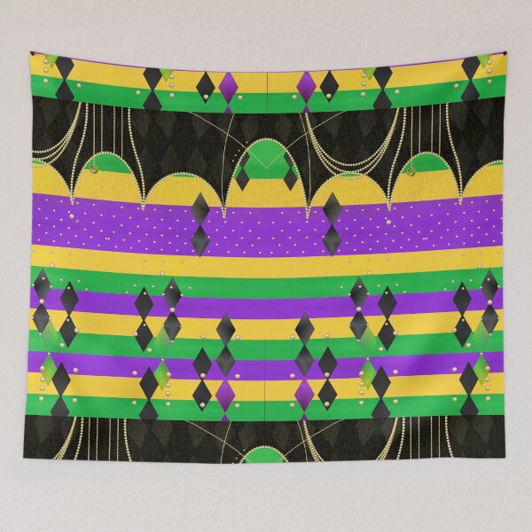 Item preview, Abstract Mardi Gras Striped Pearl Argyle Diamond Pattern in Mardi Gras Colors designed and sold by ArgyleImp.