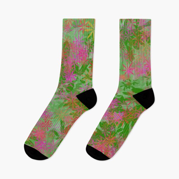 Item preview, Green and pink floral print designed and sold by Grey-Brunette.