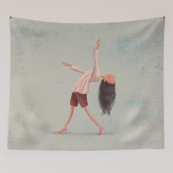 Item preview, Whimsical Woman Stretching her Head Backwards designed and sold by haximica.