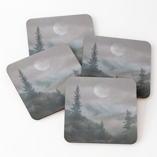 Item preview, dark forest mountain and moon cloudy photography designed and sold by Beeroclock.
