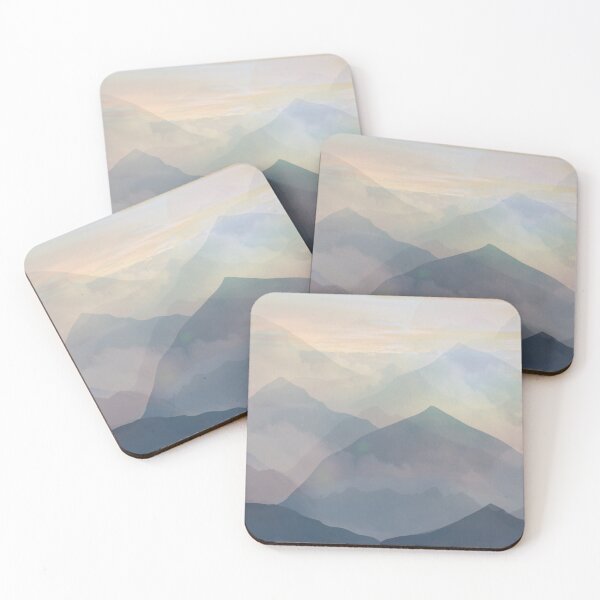 Item preview, watercolor yellow and dark mountain designed and sold by Beeroclock.