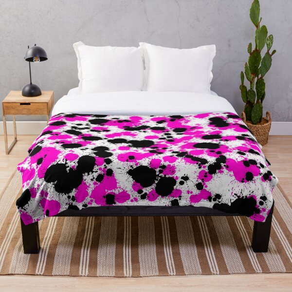 Item preview, Pink and black paint spatter effect print designed and sold by Grey-Brunette.
