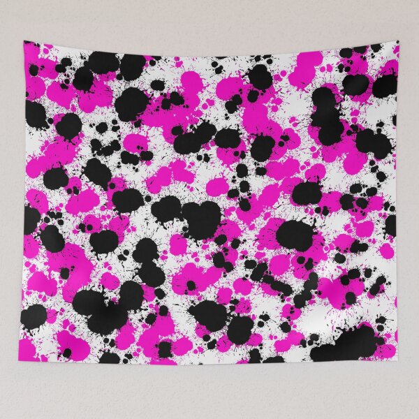 Item preview, Pink and black paint spatter effect print designed and sold by Grey-Brunette.