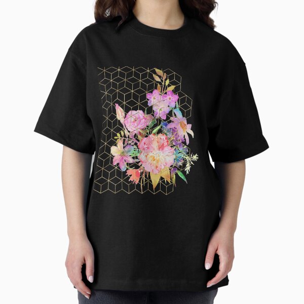 Vista previa del artículo con la obra «Cubos geométricos florales y oro modernos de la acuarela», diseñado y vendido por InovArtS.
