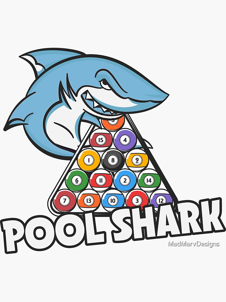 "Pool Shark" Sticker for Sale by MadMarvDesigns Redbubble