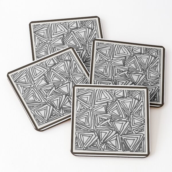 Item preview, Zen Tangle Wall Art-Triangles-Black & White designed and sold by TracyDDigitals.