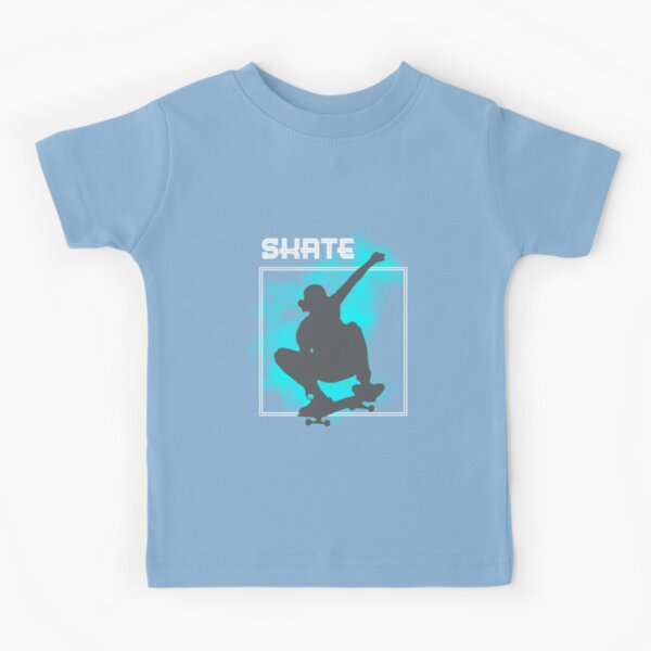 Skate Boarding Skater Silhouette Jumping Freestyle Graphic Kids T-Shirt