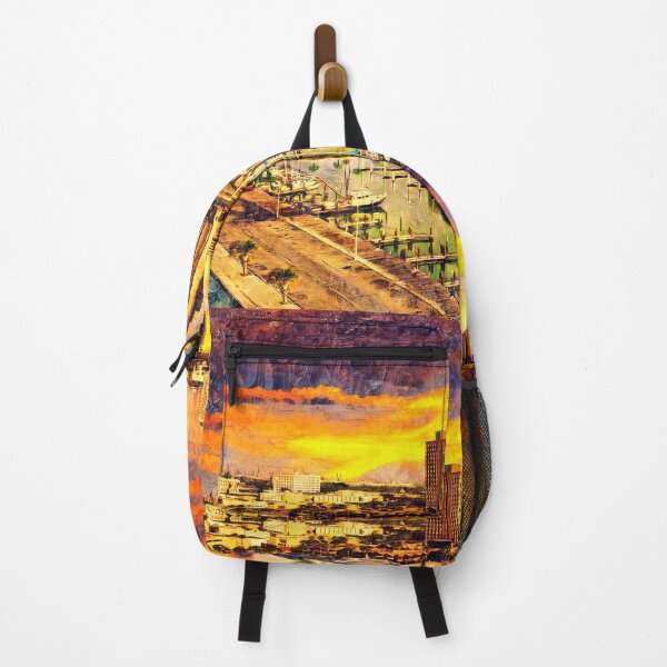 Item preview, Corpus Christi downtown seen from the marina at sunset - digital painting designed and sold by NickoPrints.