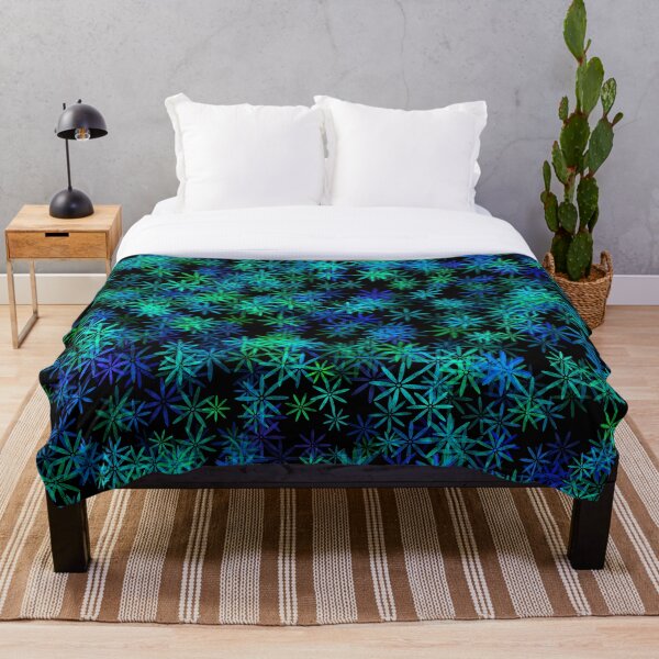 Item preview, White, blue and green floral print  designed and sold by Grey-Brunette.