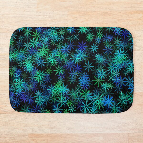 Item preview, White, blue and green floral print  designed and sold by Grey-Brunette.