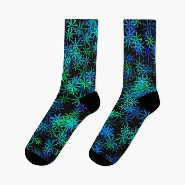 Item preview, White, blue and green floral print  designed and sold by Grey-Brunette.