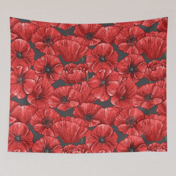 Item preview, Flowers Poppies. Sketch flowers vector line. designed and sold by IrinaVaneeva.
