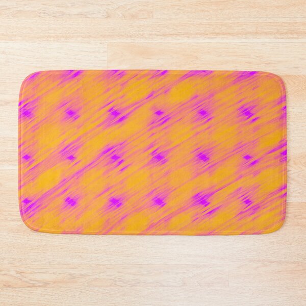 Yellow and purple abstract print Bath Mat