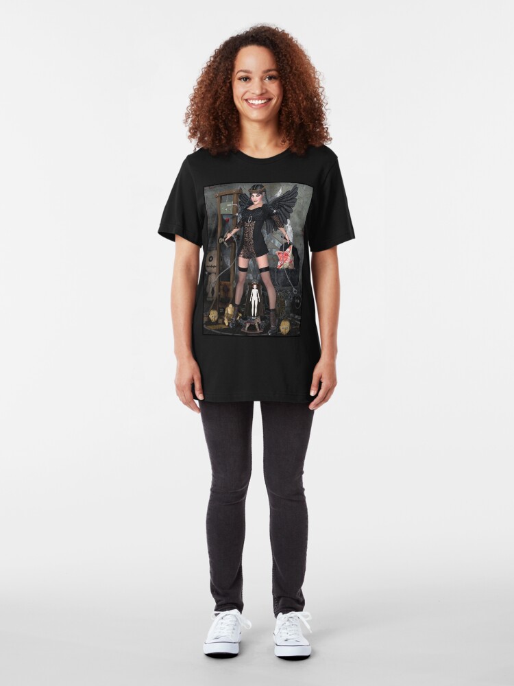 Alternate view of Wednesday Addams Fallen Witch Angel Slim Fit T-Shirt